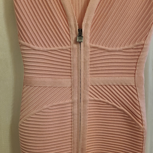 Herve Leger Pink Bandage zip up dress - Picture 3 of 4